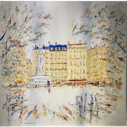 Peinture Première couleurs d'automne par Rousseau Patrick | Tableau Figuratif Huile Urbain