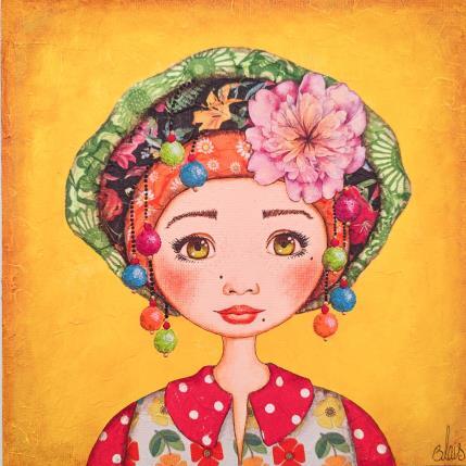 Peinture Agatha par Blais Delphine | Tableau Art naïf Acrylique, Collage Portraits