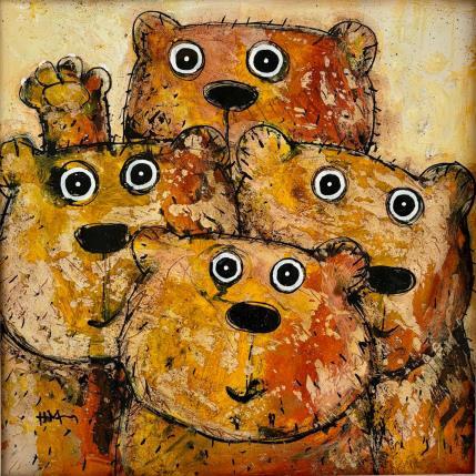 Painting Hello! by Maury Hervé | Painting Raw art Acrylic, Sand Animals