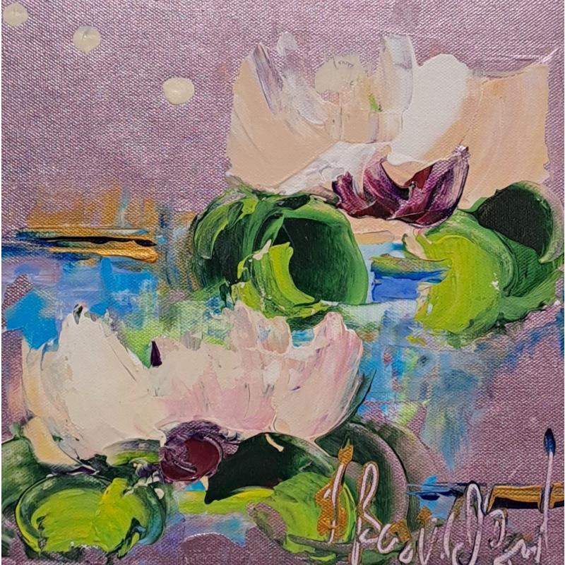Peinture Nymphéas en amour par Bastide d´Izard Armelle | Tableau Abstrait