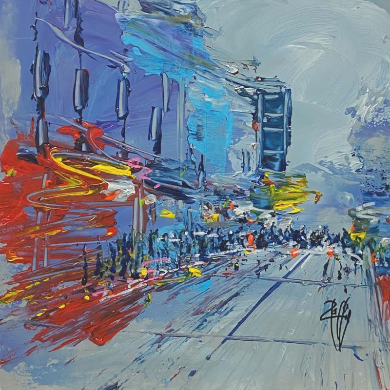 Peinture Boulevard par Raffin Christian | Tableau Figuratif Urbain Huile