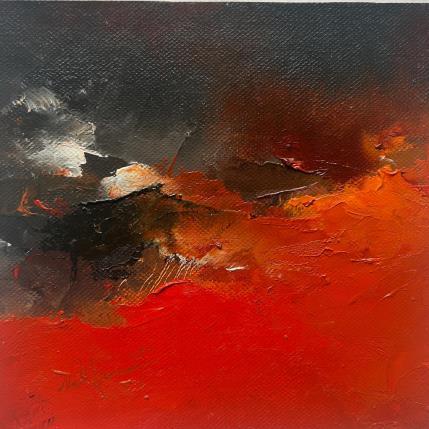 Peinture terre de feu par Dumontier Nathalie | Tableau Abstrait Huile Minimaliste