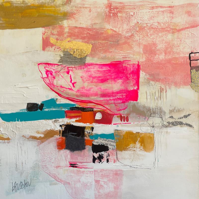 Peinture Les vérités enfouies par Lau Blou | Tableau Abstrait Acrylique Collage Feuille d'or