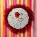 Painting IL grammo_fiore di Emily by Nai | Painting Surrealism Music Nature Acrylic Gluing