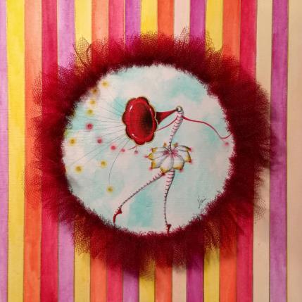 Painting IL grammo_fiore di Emily by Nai | Painting Surrealism Acrylic, Gluing Music, Nature, Pop icons
