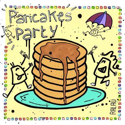 Painting Pancakes party by Ralau | Painting Raw art Acrylic, Posca Life style