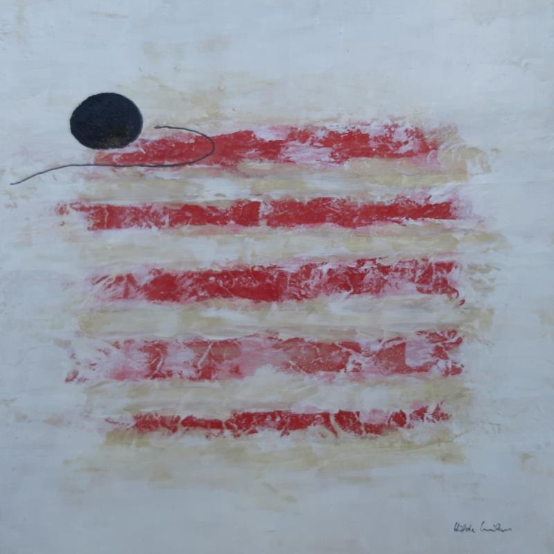 Painting abstract white C 126 by Wilms Hilde | Painting Abstract Acrylic Gluing