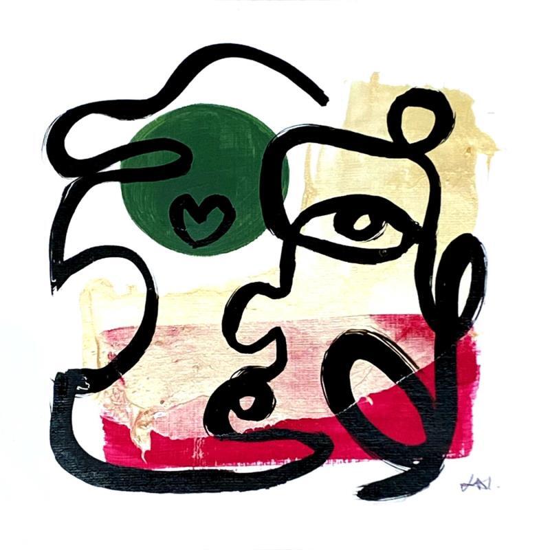 Painting Eye of love by Elliot Clara | Painting Figurative Portrait Acrylic Ink