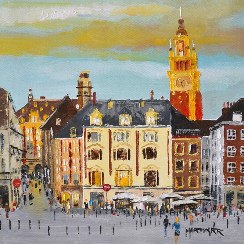 Peinture AMANECE EN LA PLAZA par Rodriguez Rio Martin | Tableau Figuratif Urbain Huile