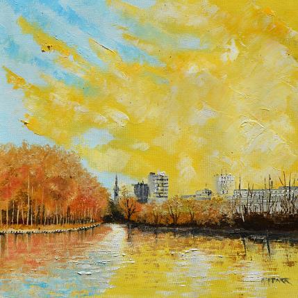 Peinture AMOR AMARILLO par Rodriguez Rio Martin | Tableau Figuratif Huile Urbain