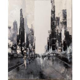 Peinture Black and White par Dessein Pierre | Tableau Figuratif Huile Paysages, Urbain