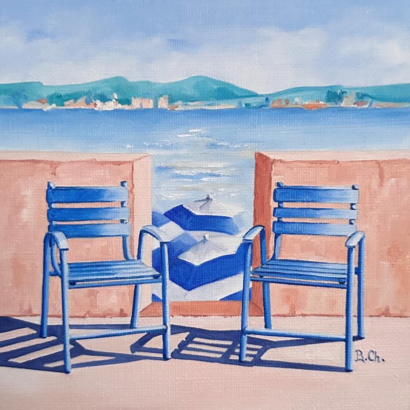 Painting Rose éclair by Chassagnette Béatrice | Painting Figurative Landscapes Oil