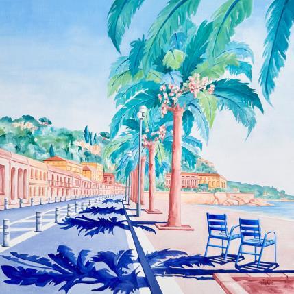 Painting Au bord des flots by Chassagnette Béatrice | Painting Figurative Oil Landscapes