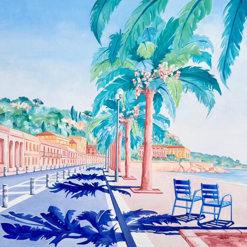 Painting Au bord des flots by Chassagnette Béatrice | Painting Figurative Landscapes Oil