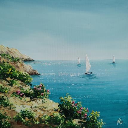 Gemälde Après la garrigue, la mer von Blandin Magali | Gemälde Figurativ Öl Landschaften