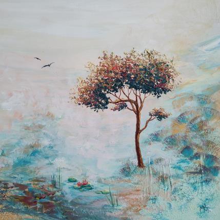 Painting Les nénuphars by Blandin Magali | Painting Figurative Oil Landscapes