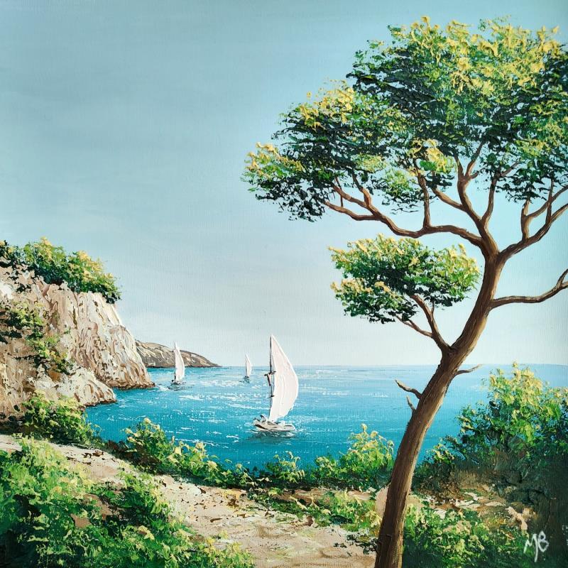 Gemälde Un sentier fort agréable von Blandin Magali | Gemälde Figurativ Landschaften Öl