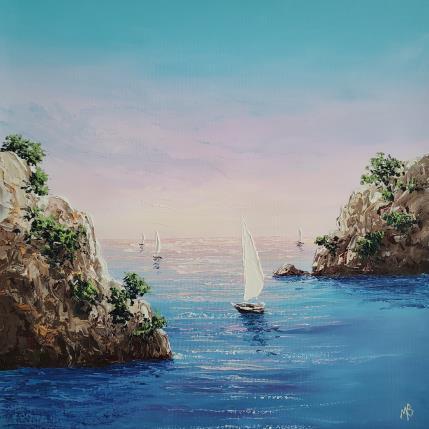 Painting Soirée rose by Blandin Magali | Painting Figurative Oil Landscapes