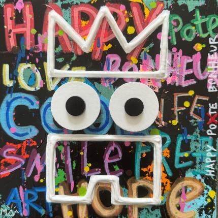 Peinture MON POTE par Mam | Tableau Pop-art Acrylique Icones Pop, Noir & blanc, Société