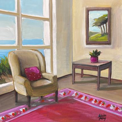 Peinture Le fauteuil dos à la fenêtre par Alice Roy | Tableau Figuratif Acrylique Nature, Scènes de vie