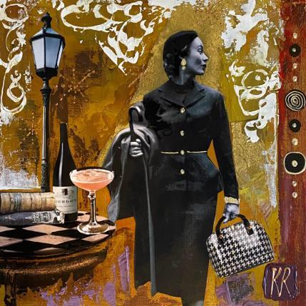 Peinture Promenade un dimanche  par Romanelli Karine | Tableau Figuratif Acrylique, Collage, Papier, Pastel Mode, Scènes de vie