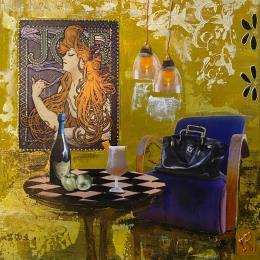 Peinture Notre week-end  par Romanelli Karine | Tableau Figuratif Acrylique, Collage, Pastel, Posca Scènes de vie