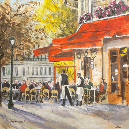 Peinture Brasserie de l Isle Saint Louis par Lallemand Yves | Tableau Figuratif Acrylique Urbain