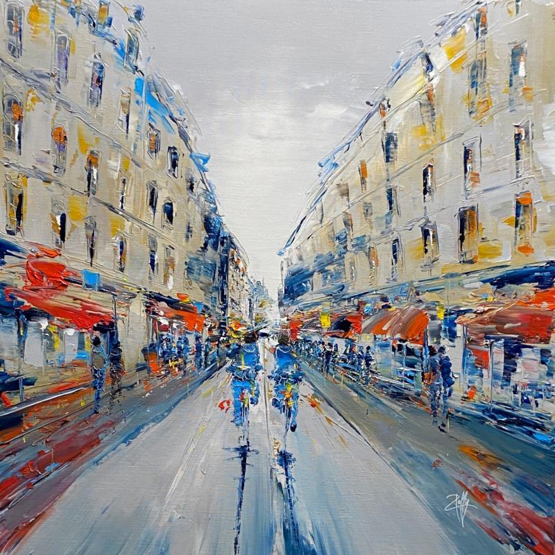 Pintura Balade en Ville por Raffin Christian | Pintura Figurativo Urbano Aceite