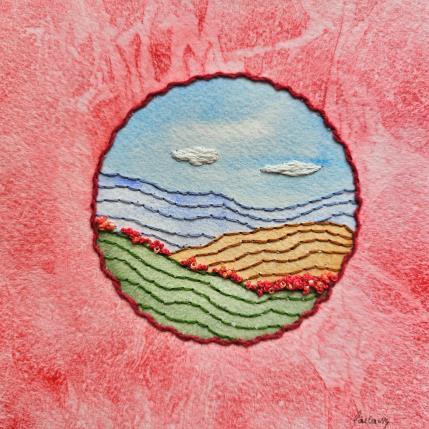 Painting Pink Blossoms by Vazquez Laila | Painting Figurative Textile, Watercolor Landscapes