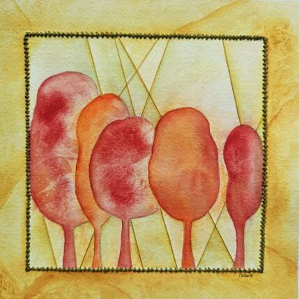 Painting The colors of life by Vazquez Laila | Painting Figurative Textile, Watercolor Landscapes, Nature, Pop icons