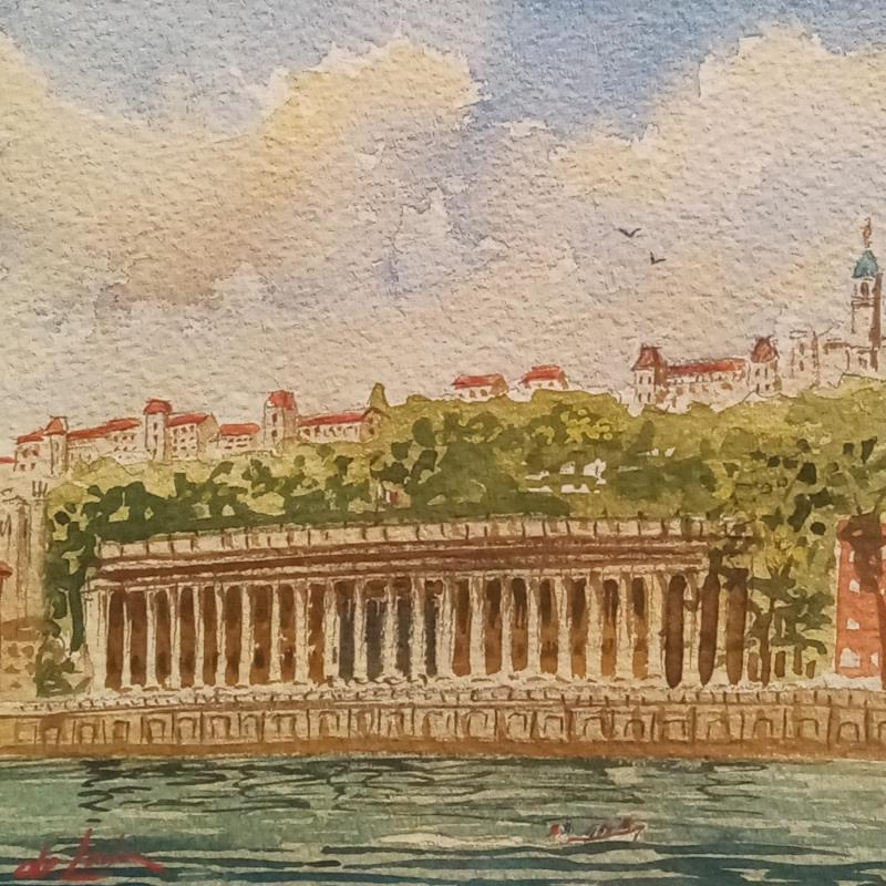 Gemälde Promenade en bateau  von De León Lévi Marcelo | Gemälde Figurativ Urban Aquarell