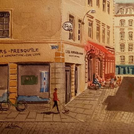Peinture Lumière à Lyon par De León Lévi Marcelo | Tableau Figuratif Aquarelle Urbain