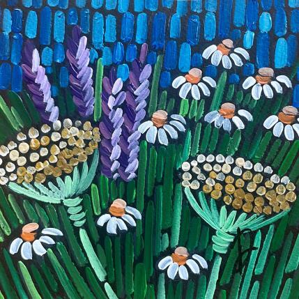 Painting steppe with daisies by Dmitrieva Daria | Painting Impressionism Acrylic Nature