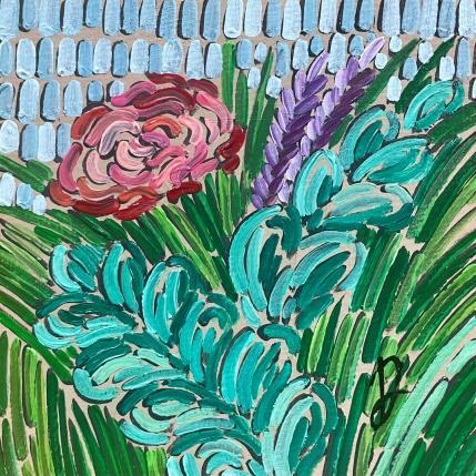 Painting rose and lavender by Dmitrieva Daria | Painting Impressionism Acrylic Nature