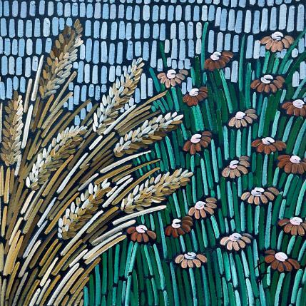 Painting ears of corn and daisies by Dmitrieva Daria | Painting Impressionism Acrylic Nature