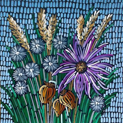 Painting purple flower in the steppe by Dmitrieva Daria | Painting Impressionism Acrylic Nature