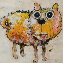 Peinture Multicolore par Maury Hervé | Tableau Art Singulier Animaux