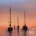 Painting Mouillage au crépuscule by Guillet Jerome | Painting Figurative Marine Oil