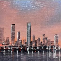 Painting Pink Manhattan by Guillet Jerome | Painting