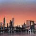 Painting Matin sur Eastriver by Guillet Jerome | Painting Figurative Urban Oil