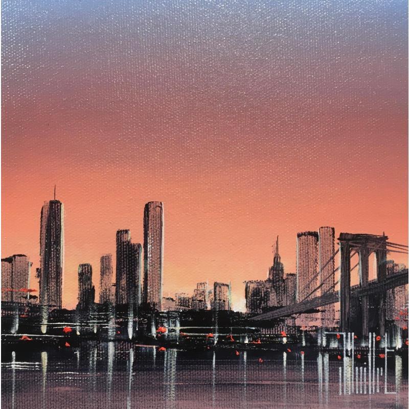 Painting Matin sur Eastriver by Guillet Jerome | Painting Figurative Urban Oil