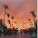 Painting Aurore sur Hollywood by Guillet Jerome | Painting Figurative Urban Oil