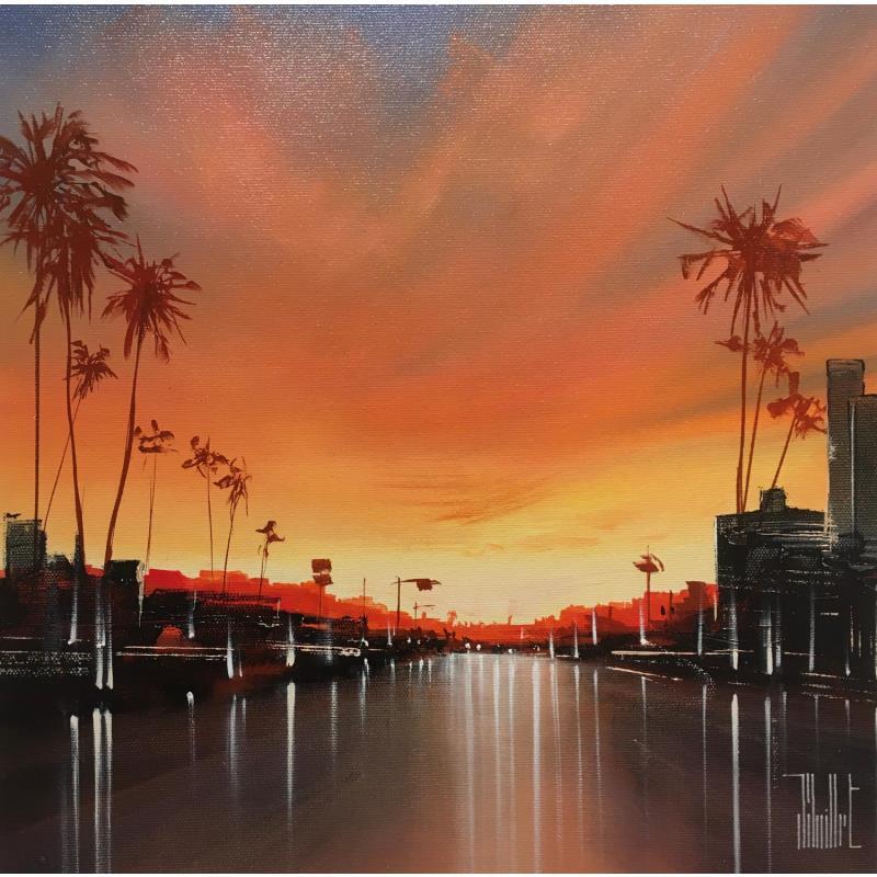 Painting Behind Hollywood Bd by Guillet Jerome | Painting Figurative Urban Oil