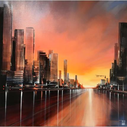 Painting Sous le soleil couchant de Californie by Guillet Jerome | Painting Figurative Oil Urban