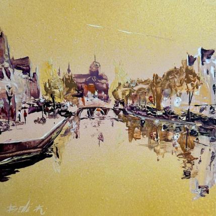 Painting golden Fall by Rodrigues Bené | Painting Figurative Acrylic Pop icons, Urban