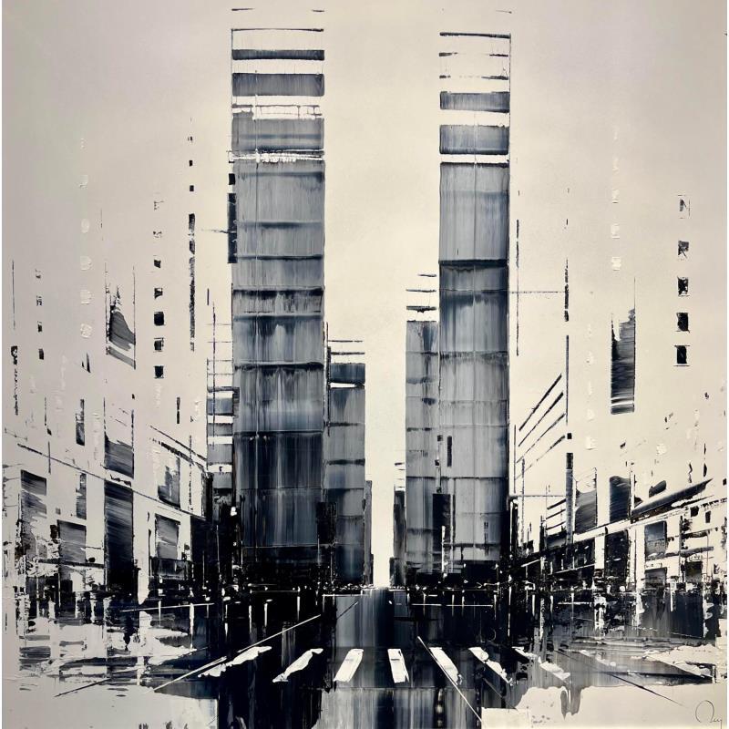 Painting Down the road  by Rey Julien | Painting Figurative Gold leaf