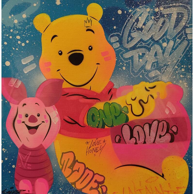 Gemälde Winnie Porcinet von Lemoine Mael | Gemälde Pop-Art Pop-Ikonen Graffiti Acryl