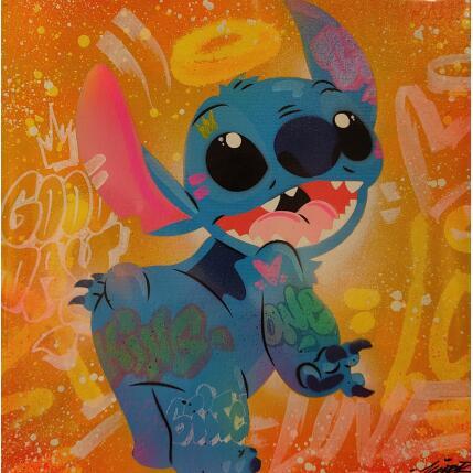 Peinture Happy Stitch par Lemoine Mael | Tableau Pop-art Acrylique, Graffiti Icones Pop