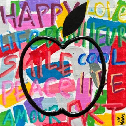 Peinture APPLE par Mam | Tableau Pop-art Acrylique Icones Pop, Natures mortes, Société