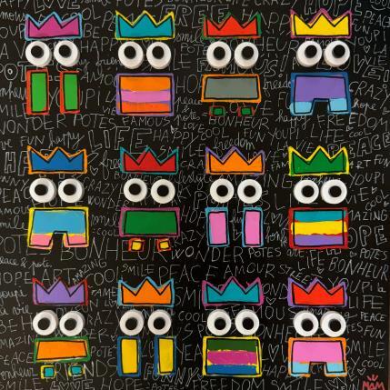 Peinture TRIBU BLACK par Mam | Tableau Pop-art Acrylique Icones Pop, Noir & blanc, Société